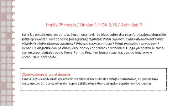 Inglés 2 medio-Unidad 1-OA5;15-Actividad 2
