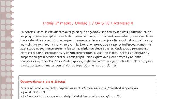 Inglés 2 medio-Unidad 1-OA6;10-Actividad 4