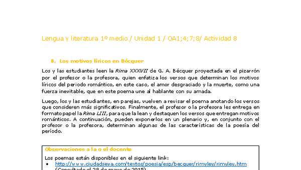 Lengua y Literatura 1 medio-Unidad 1-OA1;4;7;8-Actividad 8