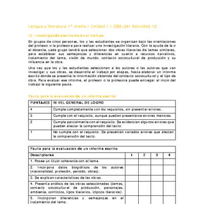 Lengua y Literatura 1 medio-Unidad 1-OA8;24-Actividad 12