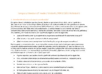 Lengua y Literatura 2 medio-Unidad 1-OA3;7;13-Actividad 1