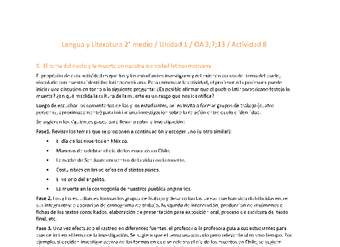Lengua y Literatura 2 medio-Unidad 1-OA3;7;13;20;23-Actividad 8