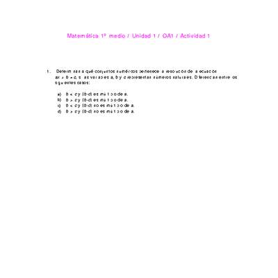 Matemática 1 medio-Unidad 1-OA1-Actividad 1