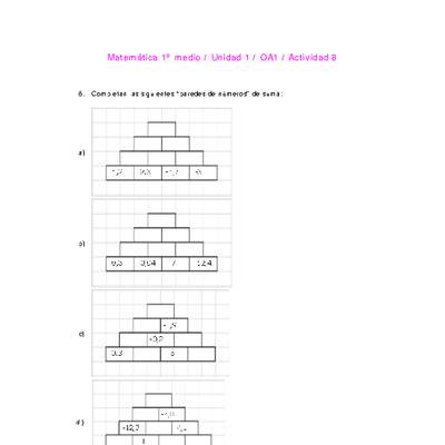 Matemática 1 medio-Unidad 1-OA1-Actividad 8