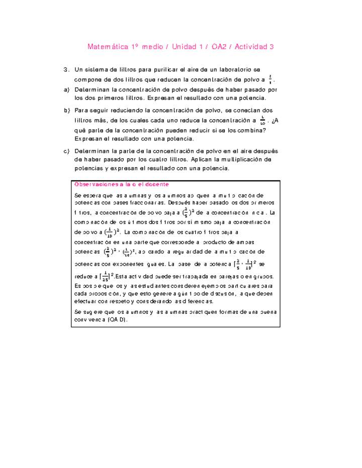 Matemática 1 medio-Unidad 1-OA2-Actividad 3