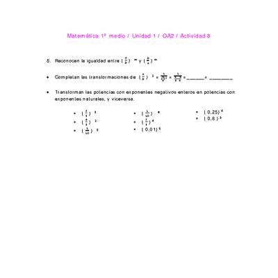 Matemática 1 medio-Unidad 1-OA2-Actividad 8