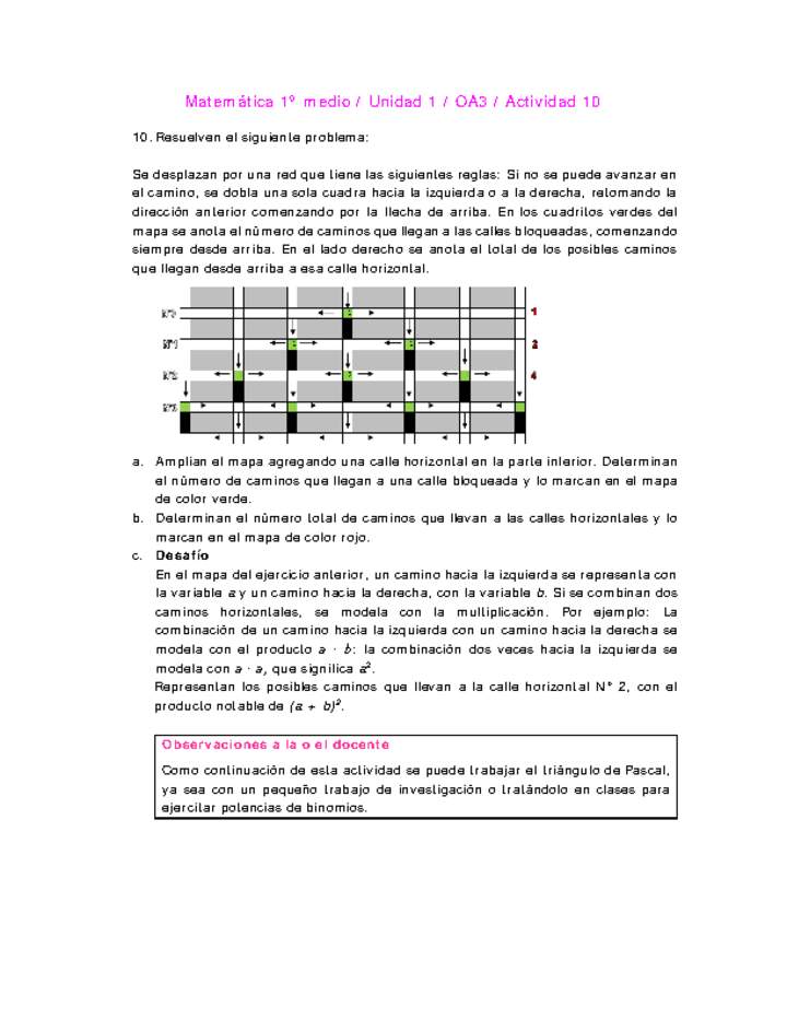 Matemática 1 medio-Unidad 1-OA3-Actividad 10