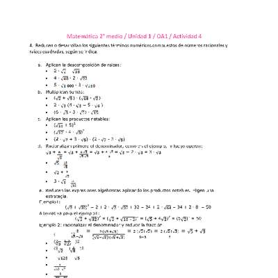 Matemática 2 medio-Unidad 1-OA1-Actividad 4