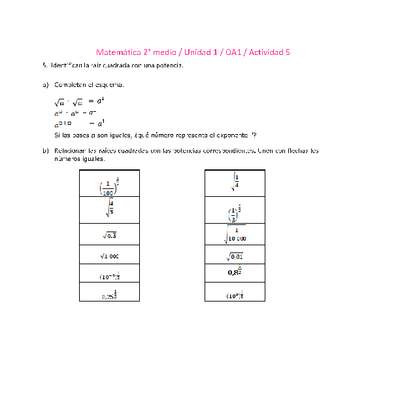 Matemática 2 medio-Unidad 1-OA1-Actividad 5