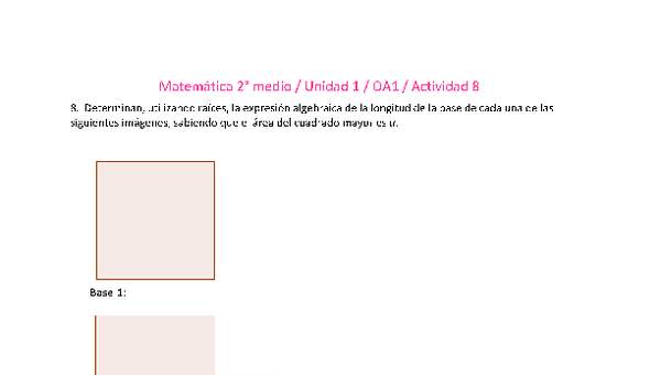 Matemática 2 medio-Unidad 1-OA1-Actividad 8