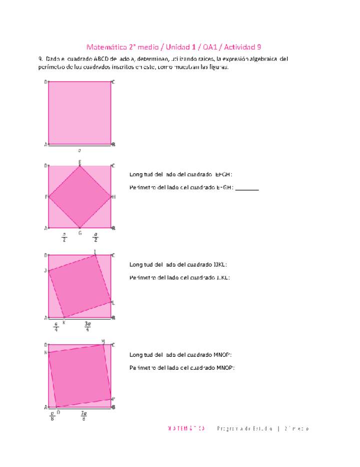 Matemática 2 medio-Unidad 1-OA1-Actividad 9
