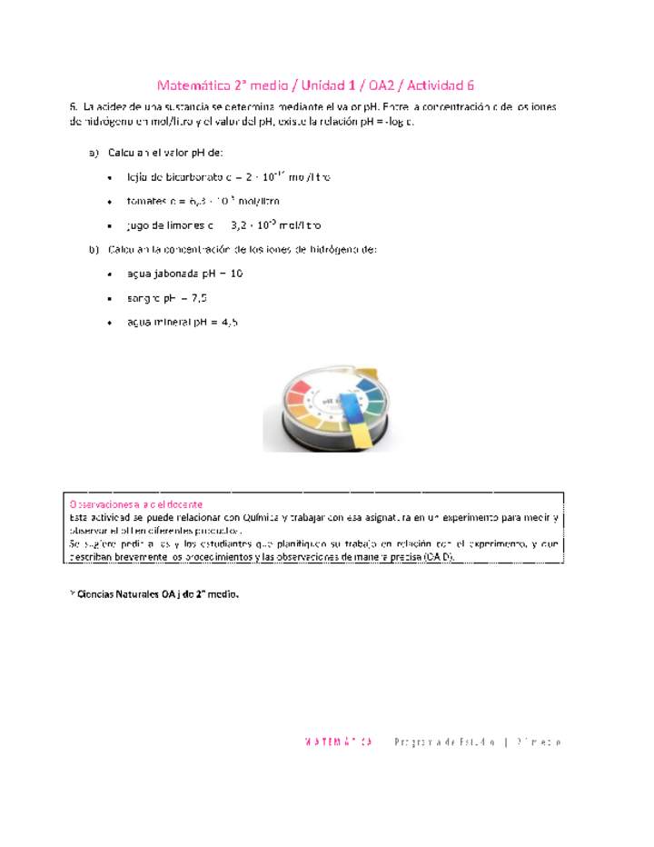 Matemática 2 medio-Unidad 1-OA2-Actividad 6