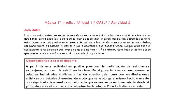 Artes Musicales 1 medio-Unidad 1-OA1;7-Actividad 2