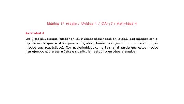 Artes Musicales 1 medio-Unidad 1-OA1;7-Actividad 4