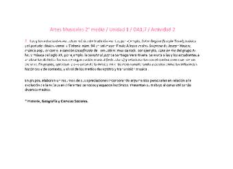 Artes Musicales 2 medio-Unidad 1-OA1;7-Actividad 2
