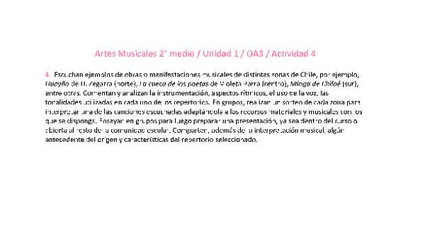Artes Musicales 2 medio-Unidad 1-OA3-Actividad 4