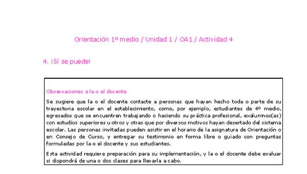 Orientación 1 medio-Unidad 1-OA1-Actividad 4