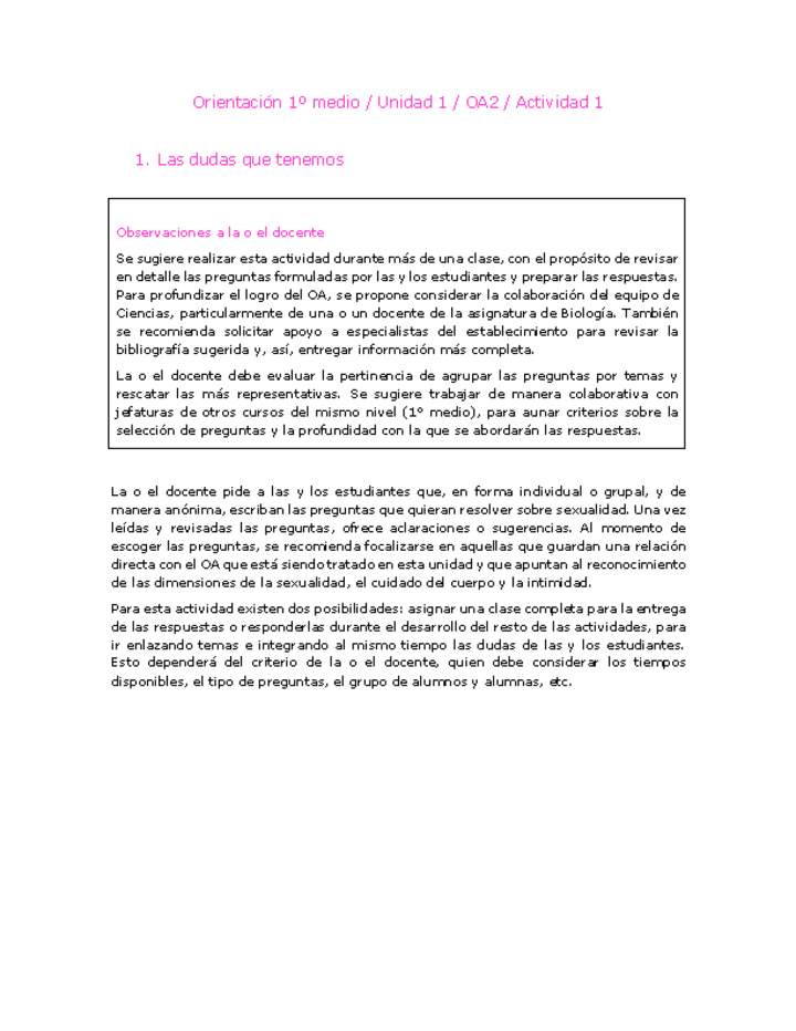 Orientación 1 medio-Unidad 1-OA2-Actividad 1