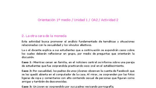 Orientación 1 medio-Unidad 1-OA2-Actividad 2