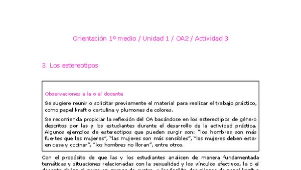 Orientación 1 medio-Unidad 1-OA2-Actividad 3