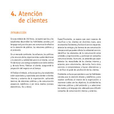 Módulo 04 - Atención de clientes