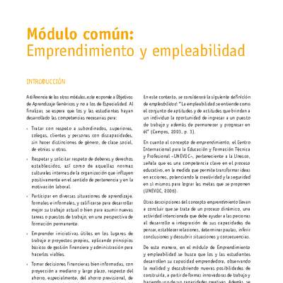 Módulo 00 - Emprendimiento y empleabilidad elaboración industrial de alimentos