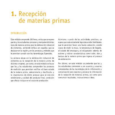 Módulo 01 - Recepción de materias primas