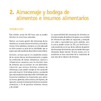 Módulo 02 - Almacenaje y bodega de alimentos e insumos alimentarios