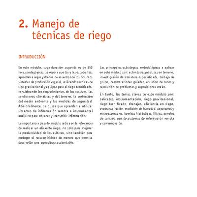 Módulo 02 - Manejo de técnicas de riego