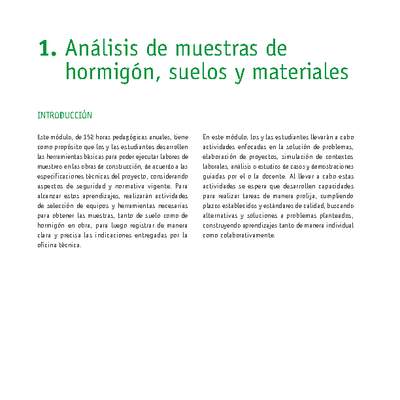 Módulo 01 - Análisis de muestras de hormigón, suelos y materiales