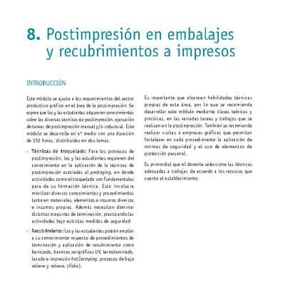 Módulo 08 - Postimpresión en embalajes y recubrimientos a impresos