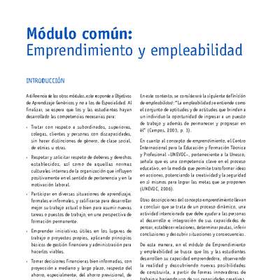 Módulo 00 - Emprendimiento y empleabilidad servicios de hotelería