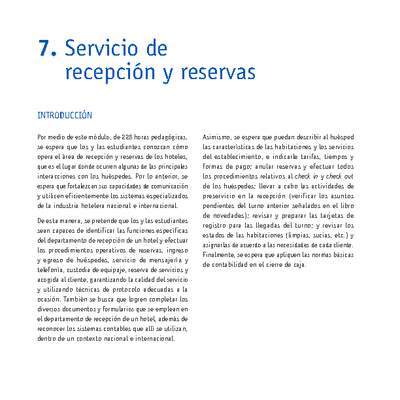 Módulo 07 - Servicio de recepción y reservas