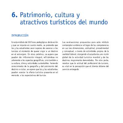 Módulo 06 - Patrimonio, cultura y atractivos turísticos del mundo