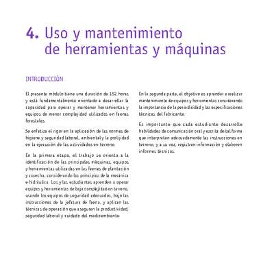 Módulo 04 - Uso y mantenimiento de herramientas y máquinas