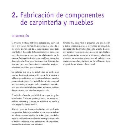 Módulo 02 - Fabricación de componentes de carpintería y muebles