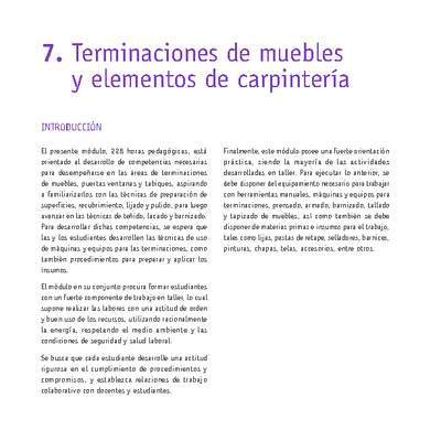 Módulo 07 - Terminaciones de muebles y elementos de carpintería