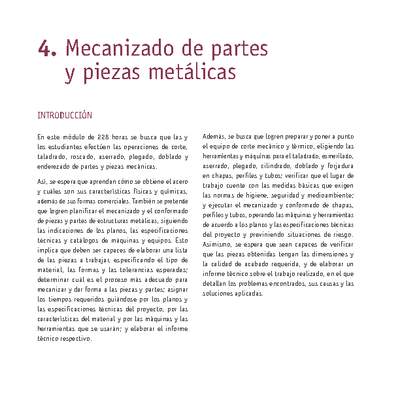 Módulo 04 - Mecanizado de partes y piezas metálicas