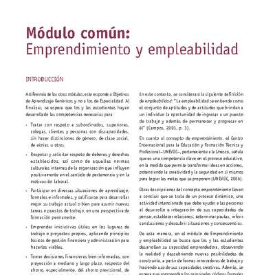 Módulo 00 - Emprendimiento y empleabilidad mención mantenimiento eléctrico