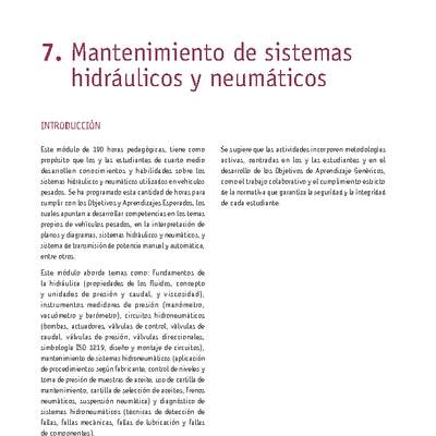 Módulo 07 - Mantenimiento de sistemas hidráulicos y neumáticos