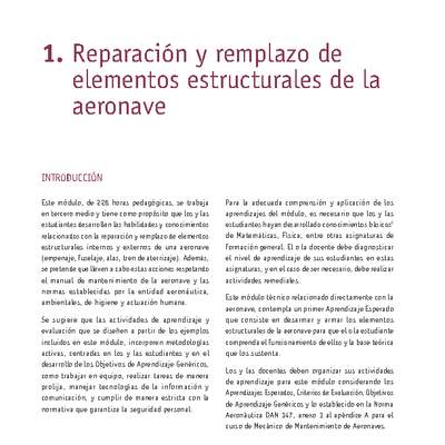 Módulo 01 - Reparación y remplazo de elementos estructurales de la aeronave