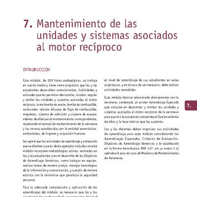 Módulo 07 - Mantenimiento de las unidades y sistemas asociados al motor recíproco