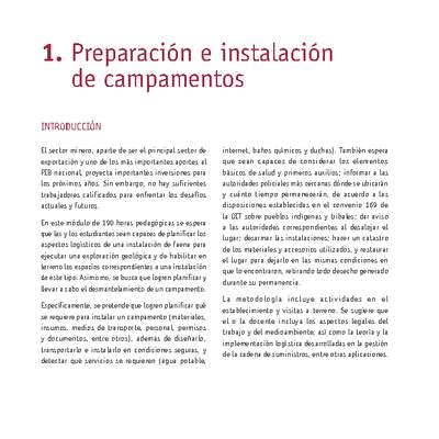 Módulo 01 - Preparación e instalación de campamentos