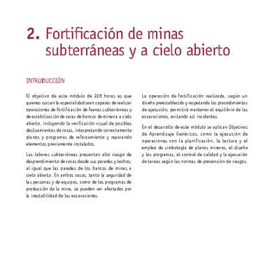 Módulo 02 - Fortificación de minas subterráneas y a cielo abierto