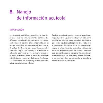 Módulo 08 - Manejo de información acuícola