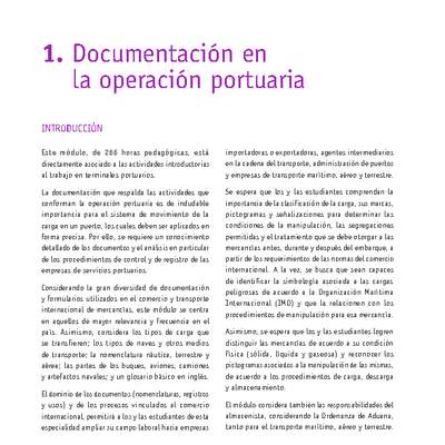 Módulo 01 - Documentación en la operación portuaria