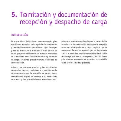 Módulo 05 - Tramitación y documentación de recepción y despacho de carga