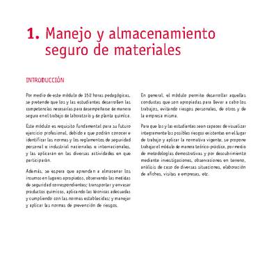 Módulo 01 - Manejo y almacenamiento seguro de materiales