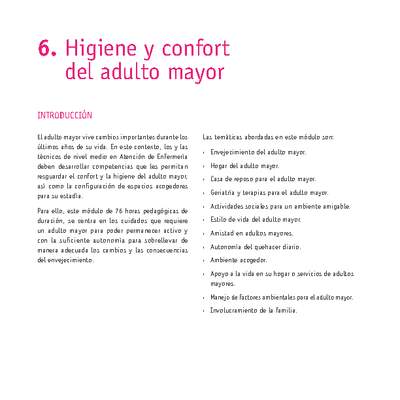 Módulo 06 - Higiene y confort del adulto mayor