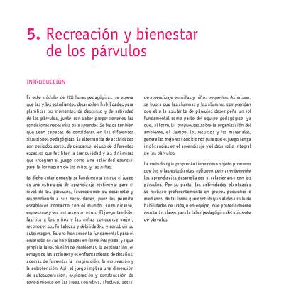 Módulo 05 - Recreación y bienestar de los párvulos